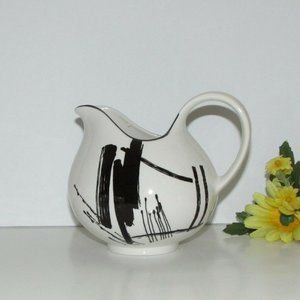 Vintage Sango CALLIGRAPHY Creamer LARRY LAZLO Collection Black Brush Strokes